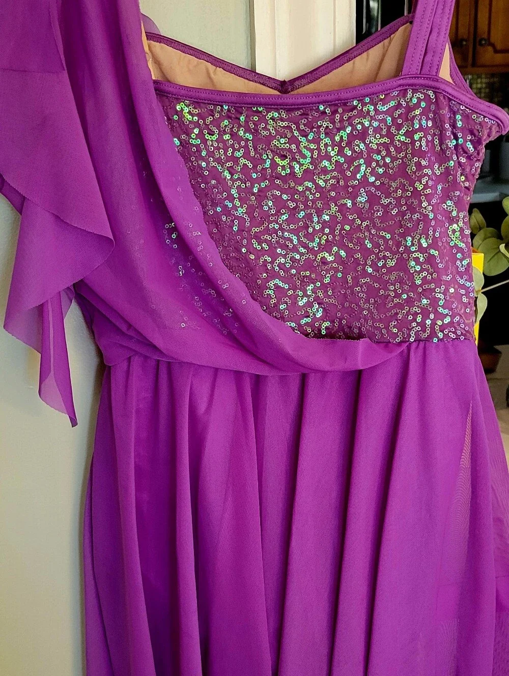 Weissman Purple Sequin Costume with Jeweled Waist.